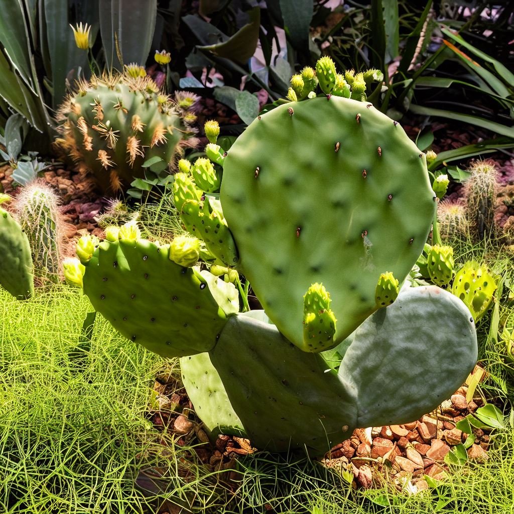 Opuntia Monacantha in garden